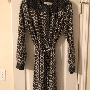 Loft Patterned Shirt Dress Sz S